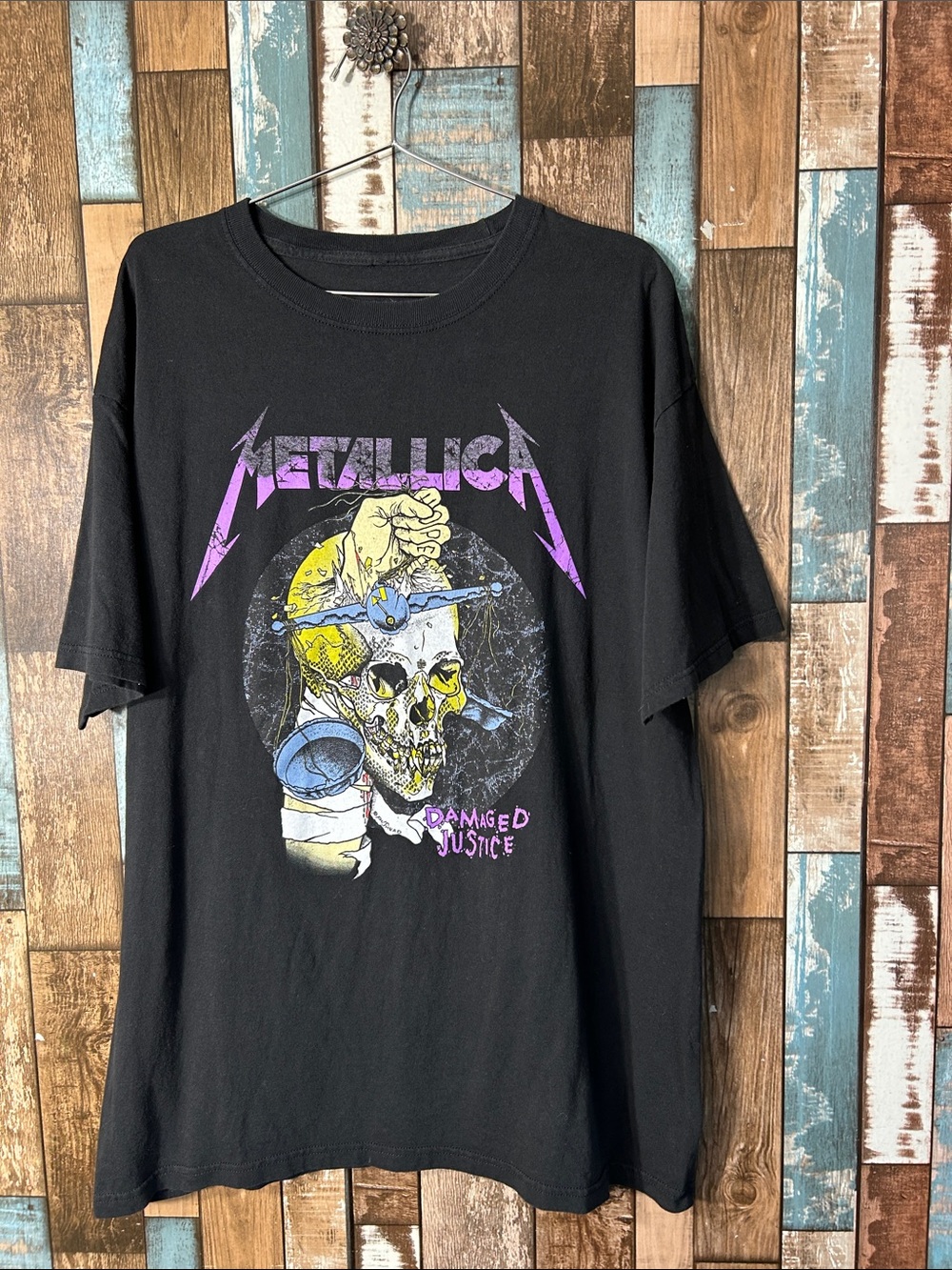 Metallica Damaged Justice graphic band shirt tall